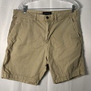 AMERICAN EAGLE AE FLEX Slim‎ Fit Workwear Shorts 36 Khaki Chino Casual Comfort
